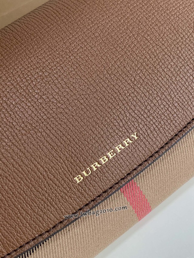 Burberry專門店新款House格紋拼皮革錢夾 巴寶莉小型手袋鏈條錢包 yxb1227